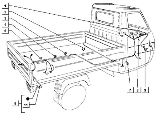 Elektrische Anlage Kabelbaum - Ape TM 703 Diesel mit Lenkrad 422ccm 4T AC 1997-2004 ZAPT10000