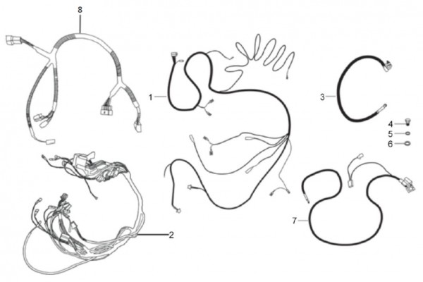 Elektrische Anlage Kabelbaum - Calessino 200ccm 4T 3V AC 2013- ZAPT42PMC