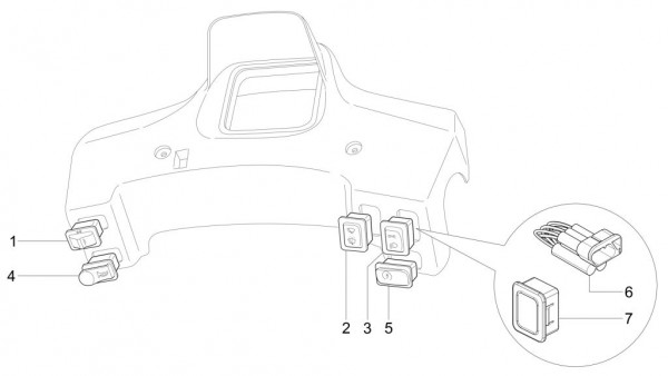 Elektrische Anlage Schalter - Ape Mix 50ccm 2T AC 2015- ZAPC80000