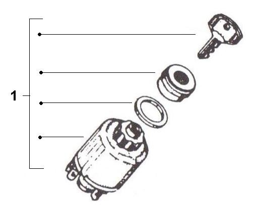 Elektrische Anlage Zündschloss - Ape Car 220ccm 2T AC 1985- AF4T