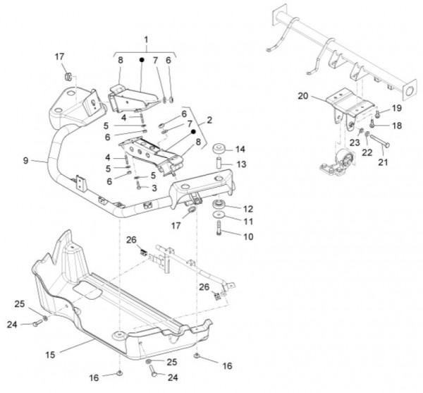 Fahrgestell Motorhalterungen - Porter Maxxi Multitech 1300ccm 4T LC 2013- ZAPS90RJ