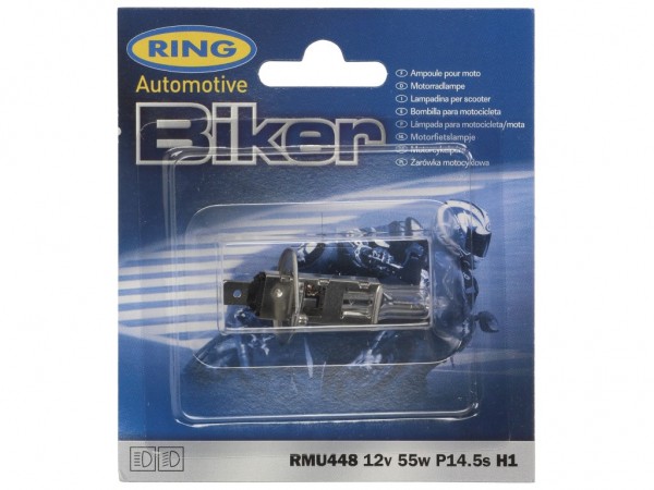 Ring Leuchtmittel, Glühlampe, H1, Blisterverpackung 1 Stück, 12 V, 55 W, P14,5s