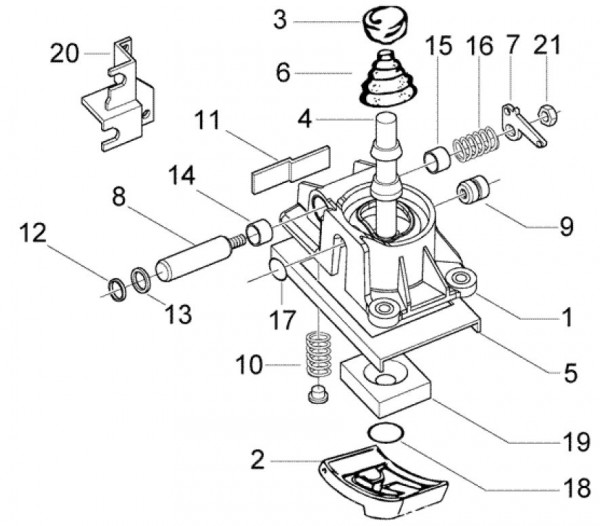 Motor Schalthebel - Ape TM 703 Diesel mit Lenkrad 422ccm 4T AC 2005-2010 ZAPT10000