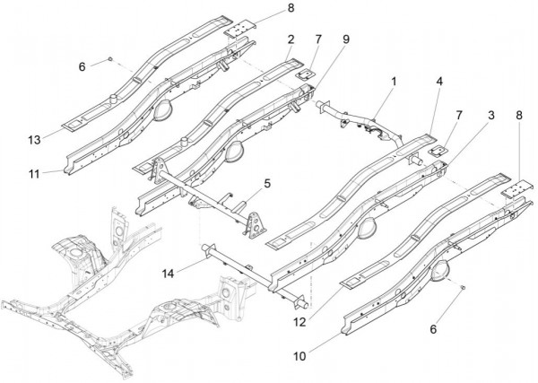 Fahrgestell Rahmen hinten - Porter Quargo 700ccm 4T LC 2013- ZAPP10000