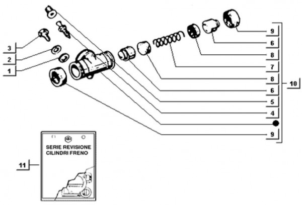 Radaufhängung Radbremszylinder hinten - Ape TM 703 mit Lenker 220ccm 2T AC 1997-1999 ZAPT10000