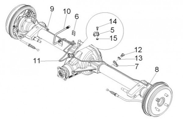 Radaufhängung Bremsleitungen hinten - Porter D120 Diesel 1300ccm 4T LC 2013- ZAPS90PK