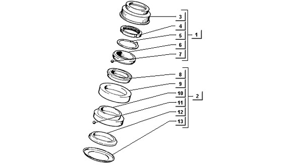 Lenker Steuerlagersatz - Ape TM 218ccm 2T AC 1984- ATM2 00001001