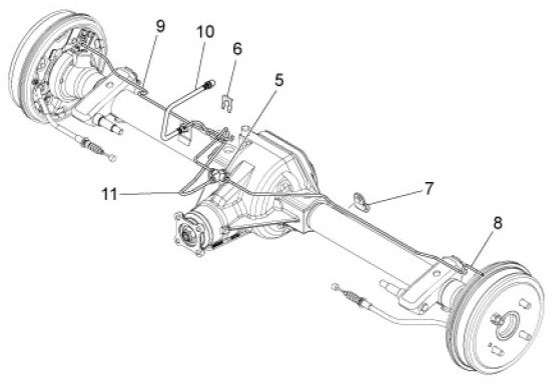 Radaufhängung Bremsleitungen hinten - Porter Multitech 1300ccm 4T LC 2013- ZAPS90TJ