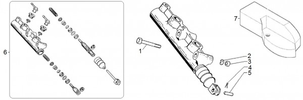Radaufhängung Hauptbremszylinder - Ape TM 703 mit Lenker 218ccm 2T AC 1997-1999 ATM2 00001001