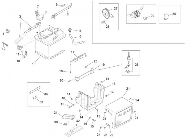 Elektrische Anlage Batterie - Porter Maxxi Multitech 1300ccm 4T LC 2013- ZAPS90RJ