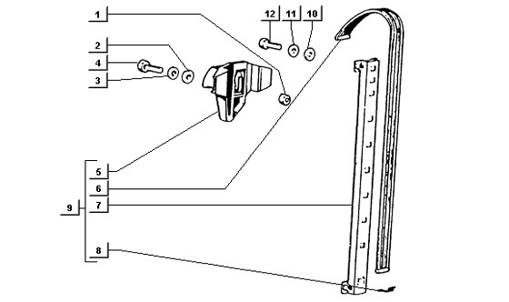 Fahrgestell Fensterheber - Ape TM 422ccm 4T AC 1997-2004 ZAPT1000000001001