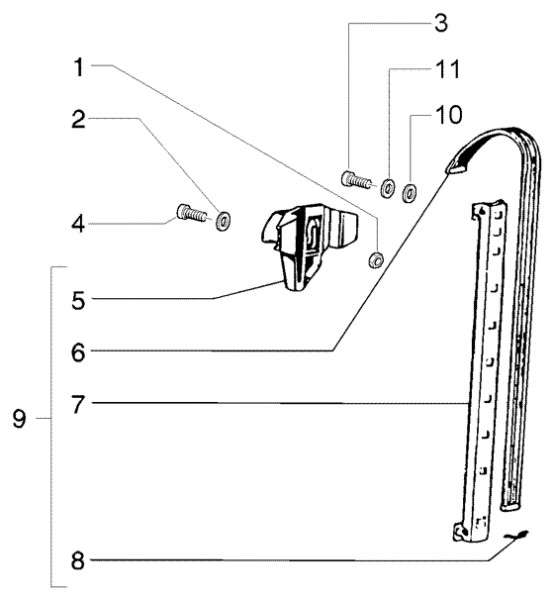 Fahrgestell Fensterheber - Ape TM 422ccm 4T AC 1997-2004 ZAPT1000000023141