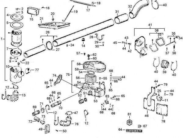 Motor Luftfilter - Vespa Car 200ccm 2T AC 1983- AF3T