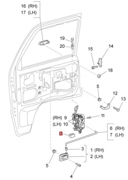 Fahrgestell Türen vorn II - Porter Multitech 1300ccm 4T LC 2014- ZAPS90VJ
