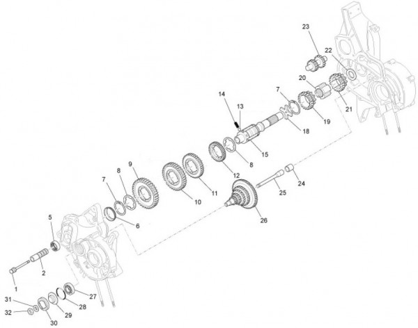 Motor Schaltgetriebe - Ape TM 703 mit Lenker 220ccm 2T AC 2008-2016 ZAPT10000