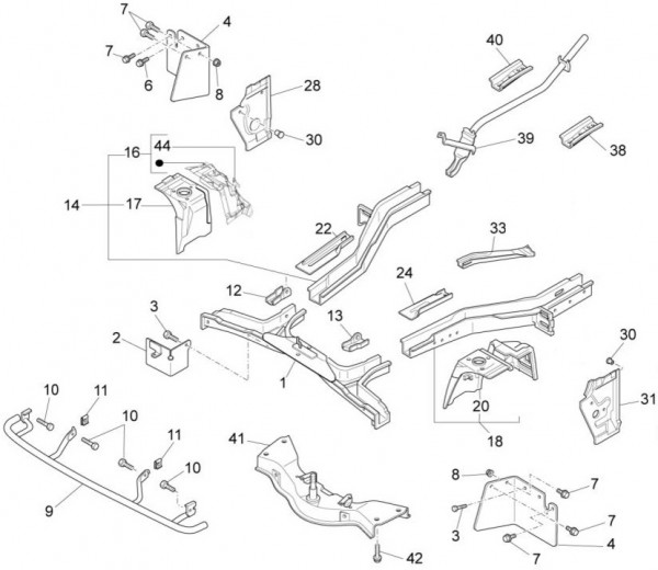 Fahrgestell Rahmen vorn - Porter Porter Electric ccm 2012- ZAPS9E
