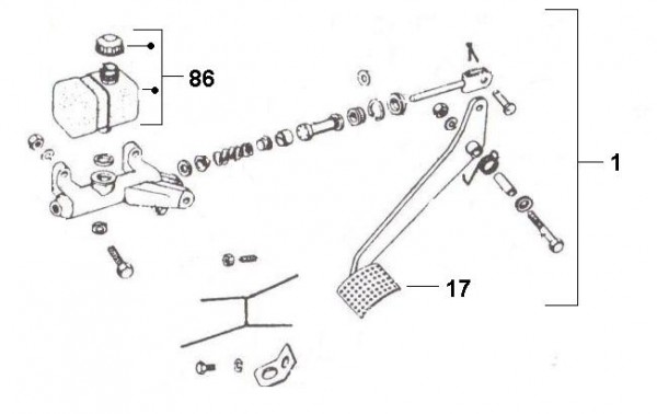 Bowdenzüge Fußbremspedal - Ape TM 220ccm 2T AC 1984- ATM3T