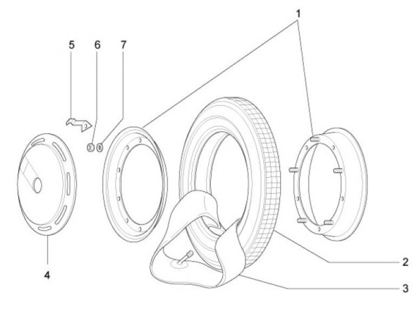 Radaufhängung Räder - Ape Mix 50ccm 2T AC 2013- ZAPC80000