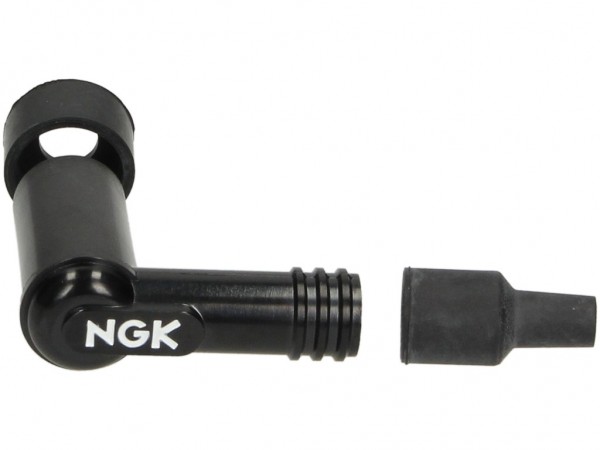 NGK Zündkerzenstecker, LD05F, schwarz, 90° Winkel, für Anschlussgewinde