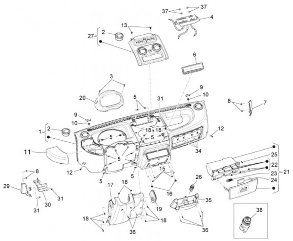 Lenker Cockpitinstrumente - Porter Maxxi Multitech 1300ccm 4T LC 2013- ZAPS90RJ