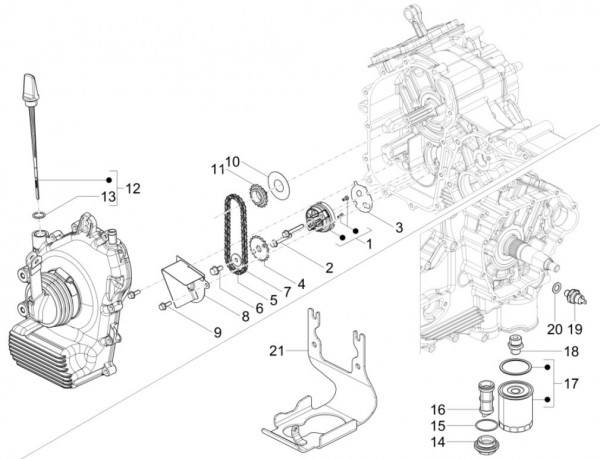 Motor Ölpumpe - Calessino 200ccm 4T 3V AC 2017- ZAPT42PMC