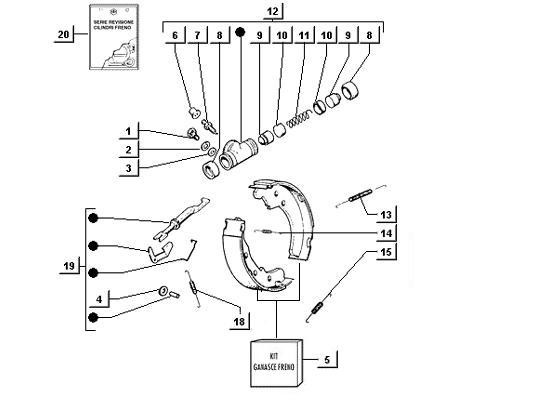 Radaufhängung Bremsbacken vorn - Ape TM 422ccm 4T LC 2013- ZAPT1000000001001