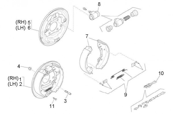 Bowdenzüge Bremsanlage hinten - Porter D120 Diesel 1300ccm 4T LC 2011- ZAPS90VK