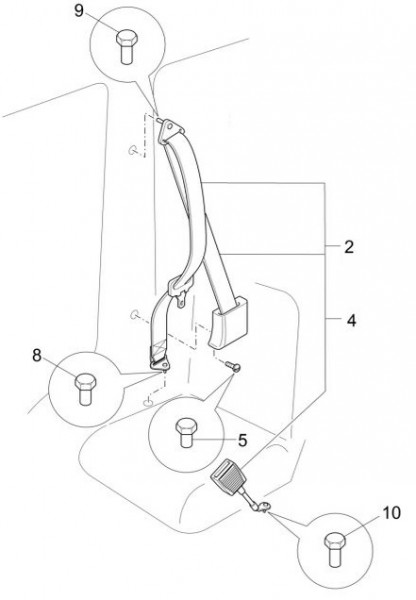 Fahrgestell Sicherheitsgurte - Porter D120 Diesel 1300ccm 4T LC 2015- ZAPS90TK