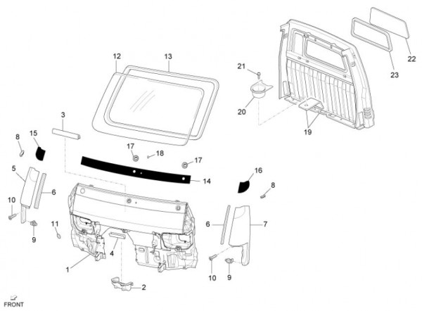 Fahrgestell Windschutzscheibe - Porter Maxxi D120 Diesel 1200ccm 4T LC 2013- ZAPS90RK