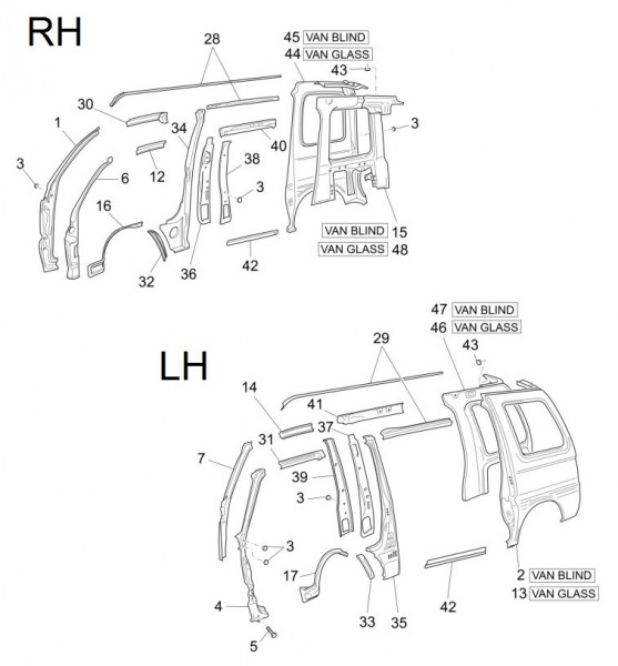 Fahrgestell Rahmen seitlich - Porter Multitech 1300ccm 4T LC 2015-