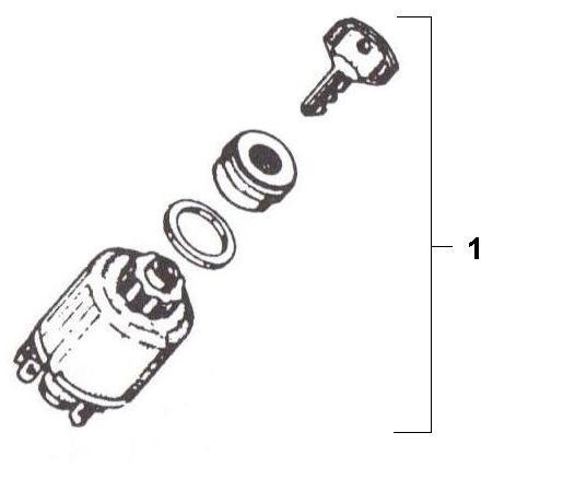 Elektrische Anlage Zündschloss - Vespa Car 125ccm 2T AC 1970- MPF1T