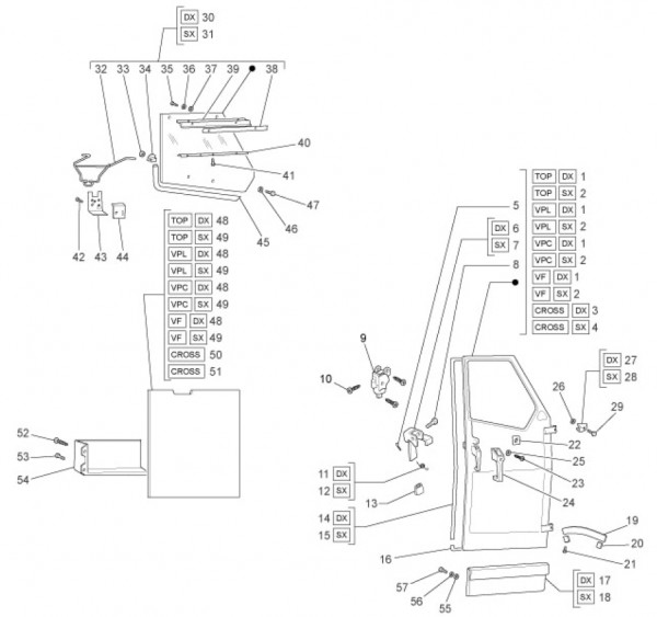 Fahrgestell Türen - Ape Mix 50ccm 2T AC 2017- ZAPC80000