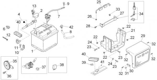 Elektrische Anlage Batterie - Porter D120 Diesel 1300ccm 4T LC 2011- ZAPS90PK