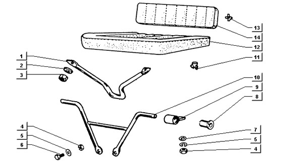 Fahrgestell Sitz - Ape TM 218ccm 2T AC 1984- ATM2 00001001