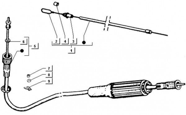 Bowdenzüge Tachowelle - Ape TM 703 Diesel mit Lenkrad 422ccm 4T AC 1997-2004 ATD2T