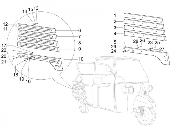 Fahrgestell Seitenverkleidungen - Calessino 422ccm 4T LC 2007-2008 ZAPT2D4MC