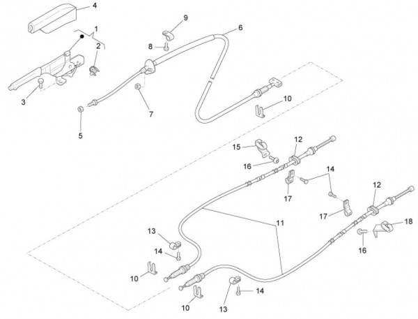 Bowdenzüge Handbremse - Porter Maxxi Multitech 1300ccm 4T LC 2010- ZAPS90RJ
