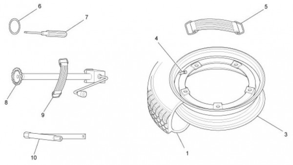 Radaufhängung Ersatzrad - Ape TM 703 mit Lenker 220ccm 2T AC 2008-2016 ZAPT10000