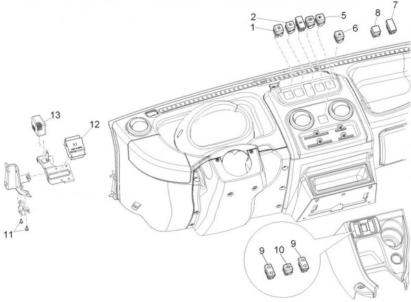 Elektrische Anlage Schalter - Porter D120 Diesel 1300ccm 4T LC 2014- ZAPS90PK