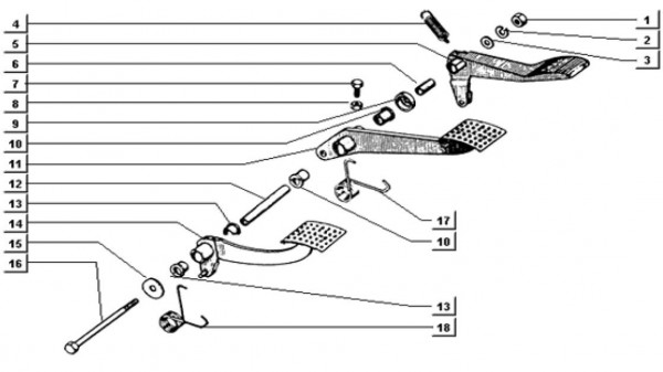 Bowdenzüge Pedale - Ape TM 703 mit Lenkrad 220ccm 2T AC 1997-1999 ZAPT10000