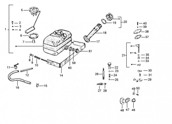 Motor Öltank - Vespa Car 200ccm 2T AC 1983- AF3T