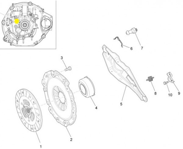 Motor Kupplung - Porter D120 Diesel 1300ccm 4T LC 2013- ZAPS90CK
