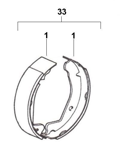 Radaufhängung Bremsbacken vorn - Vespa Car 125ccm 2T AC 1970- MPF1T