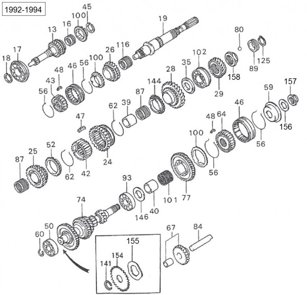 Motor Schaltgetriebe - Porter Porter 1000ccm 4T LC 1992-1998 ZAPS85