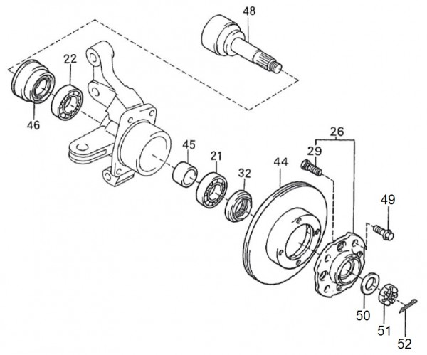 Radaufhängung Vorderradnabe - Porter Porter 1000ccm 4T LC 1992-1998 ZAPS85