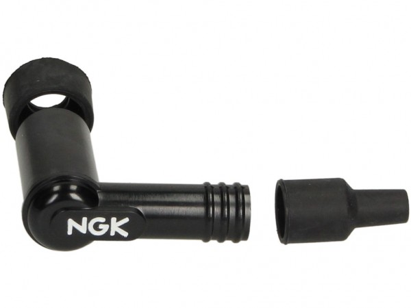 NGK Zündkerzenstecker, LB05F, schwarz, 90° Winkel, für Anschlussgewinde