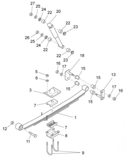 Radaufhängung Stoßdämpfer hinten - Porter Multitech 1300ccm 4T LC 2014- ZAPS90VJ