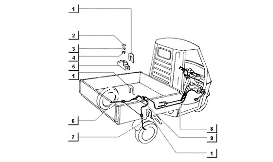Radaufhängung Bremsleitungen - Ape Mix 50ccm 2T AC 1998-2008 ZAPC80000