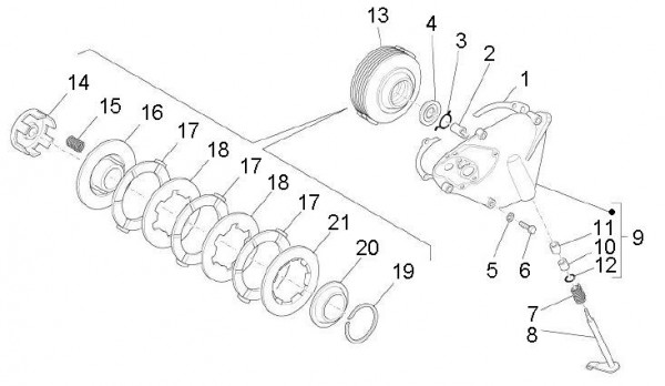 Motor Kupplung - Ape Mix 50ccm 2T AC 2013- ZAPC80000