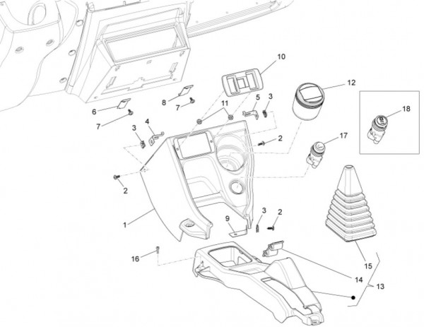 Lenker Mittelkonsole - Porter Maxxi Multitech 1300ccm 4T LC 2013- ZAPS90RJ